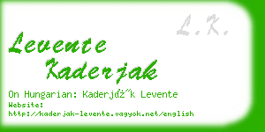 levente kaderjak business card